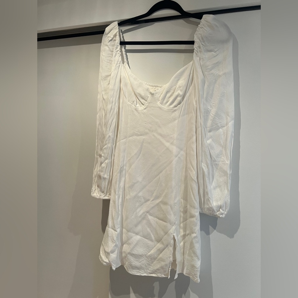 Wilfred White Puff Sleeve Mini Dress